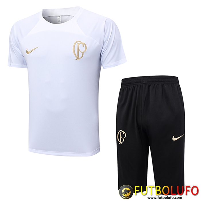 Camiseta Entrenamiento + Cortos Corinthians Blanco 2023/2024