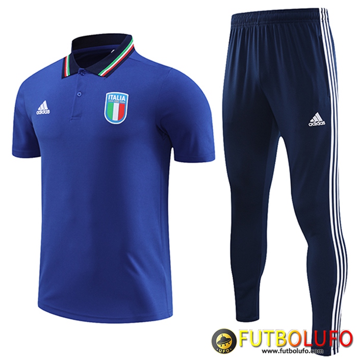 Camiseta Polo Italia Azul 2023/2024