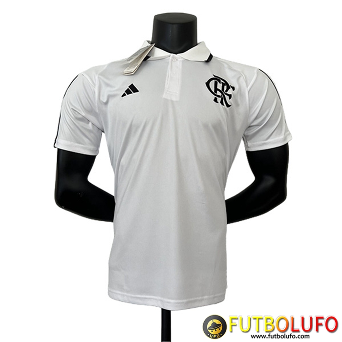 Camiseta Polo Flamengo Blanco 2023/2024