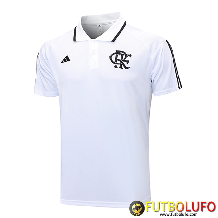 Camiseta Polo Flamengo Blanco 2023/2024