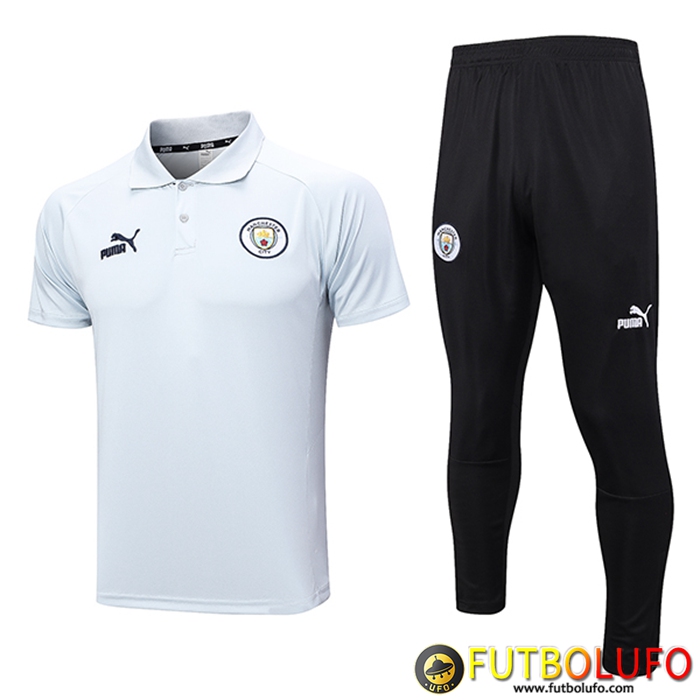 Camiseta Polo Manchester City Gris Claro 2023/2024