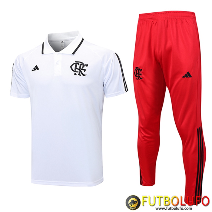 Camiseta Polo Flamengo Blanco 2023/2024