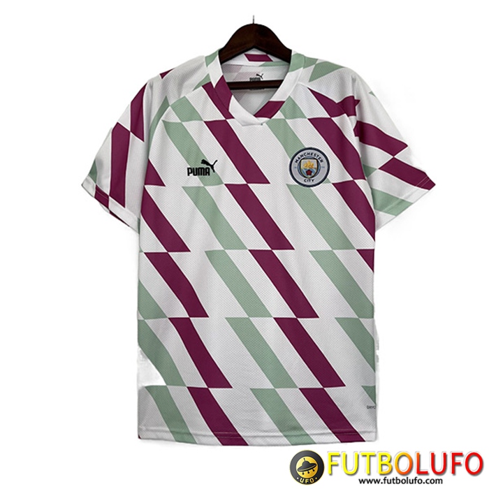 Camiseta Entrenamiento Manchester City Blanco/Violeta/Verde 2023/2024