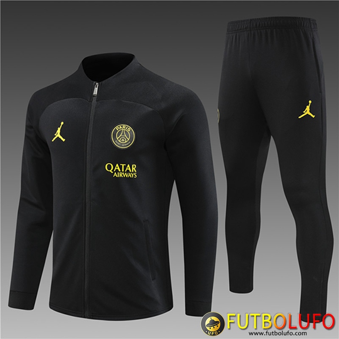Chandal Equipos De Futbol - Chaqueta PSG Jordan Ninos Negro 2022/2023