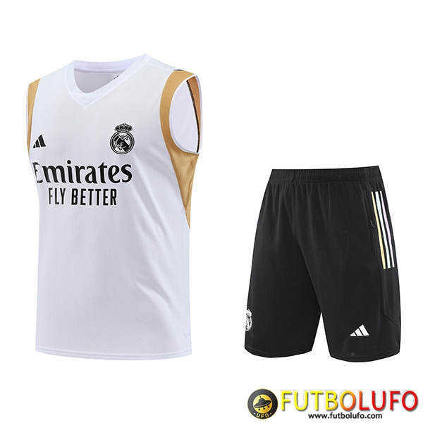 Camiseta Entrenamiento sin mangas+ Cortos Real Madrid Blanco 2023/2024