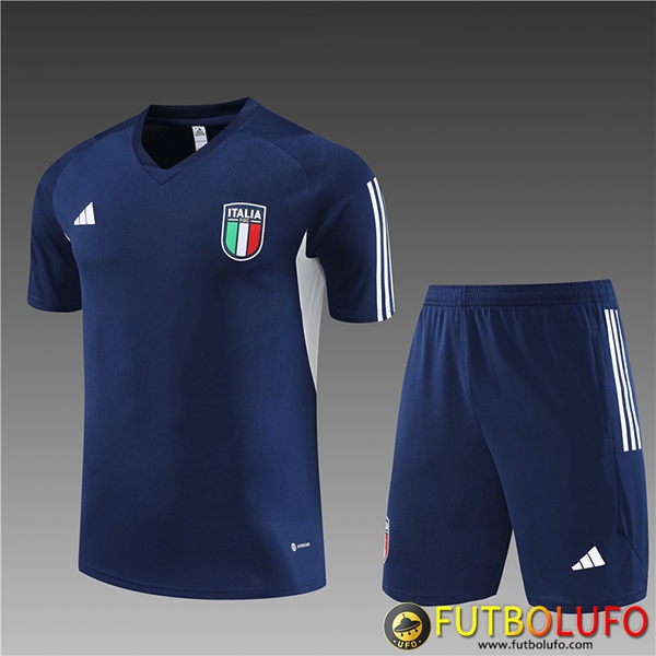 Camiseta Entrenamiento + Cortos Italia Ninos Negro 2023/2024