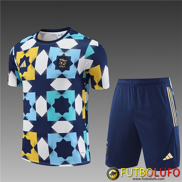 Camiseta Entrenamiento + Cortos Argelia Ninos Blanco/Azul 2023/2024