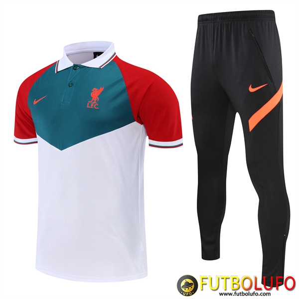 Camiseta Polo FC Liverpool Blanco/Rojo 2022/2023