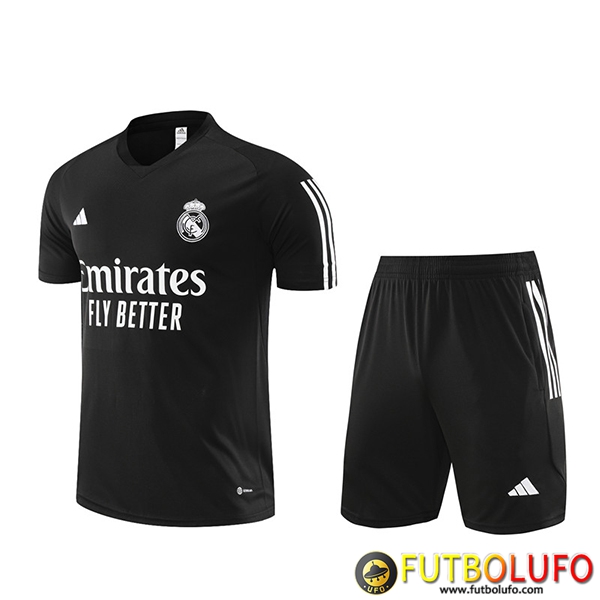 Camiseta Entrenamiento + Cortos Real Madrid Negro 2023/2024