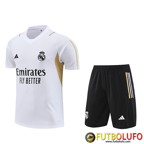 Camiseta Entrenamiento + Cortos Real Madrid Blanco 2023/2024 -02