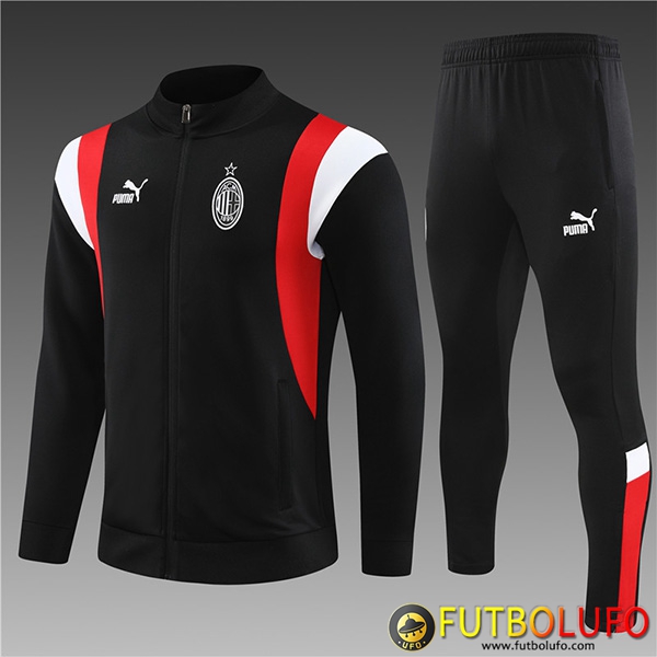 Chandal Equipos De Futbol - Chaqueta AC Milan Ninos Negro 2023/2024
