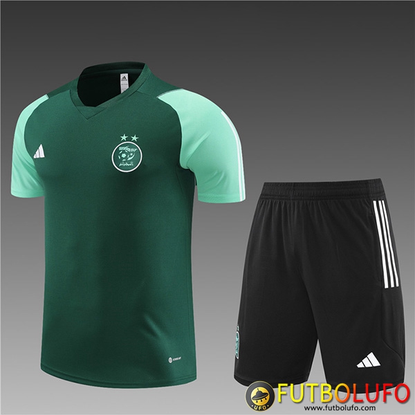 Camiseta Entrenamiento + Cortos Argelia Ninos Verde 2023/2024
