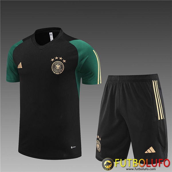 Camiseta Entrenamiento + Cortos Alemania Ninos Negro 2023/2024