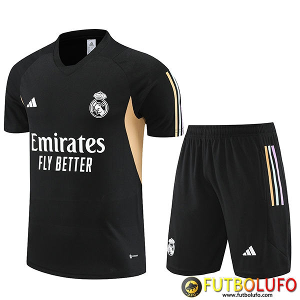 Camiseta Entrenamiento + Cortos Real Madrid Negro 2023/2024 -02