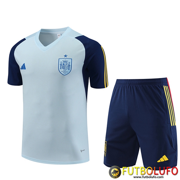 Camiseta Entrenamiento + Cortos España Azul Claro 2023/2024 -02