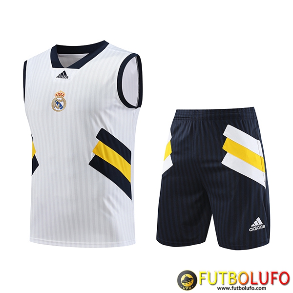 Camiseta Entrenamiento sin mangas + Cortos Real Madrid Blanco 2023/2024 -02