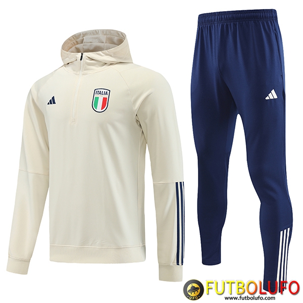 Chaqueta Con Capucha Chandal Italia Blanco 2023/2024