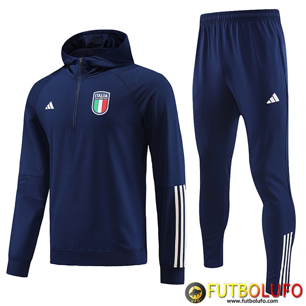 Chaqueta Con Capucha Chandal Italia Azul marino 2023/2024