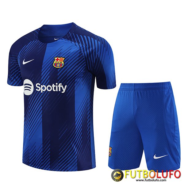 Camiseta Entrenamiento + Cortos FC Barcelona Azul 2023/2024 -03
