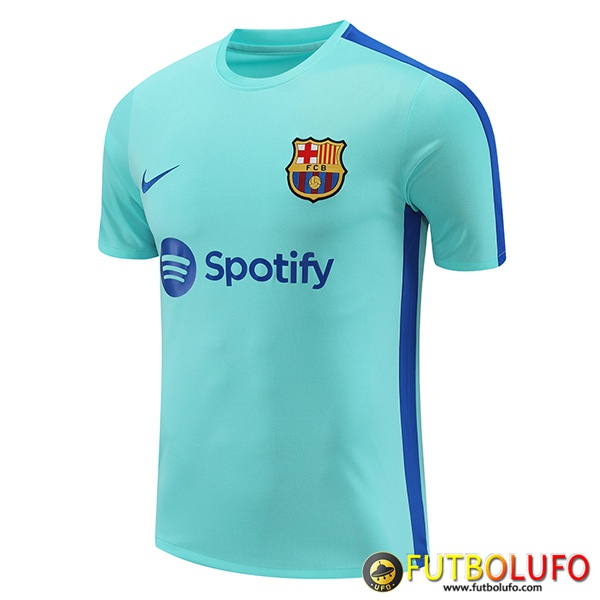 Disenar Camiseta Entrenamiento FC Barcelona Azul Claro 2023 2024 02