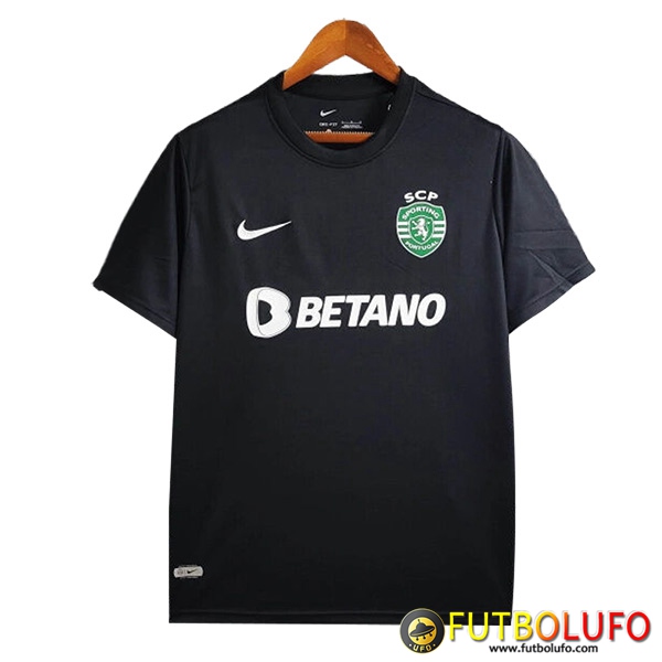 Replica Camiseta Entrenamiento Sporting Lisbon Negro/Blanco 2024/2025