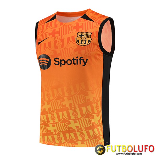 Chalecos De Futbol FC Barcelona Naranja/Negro 2024/2025